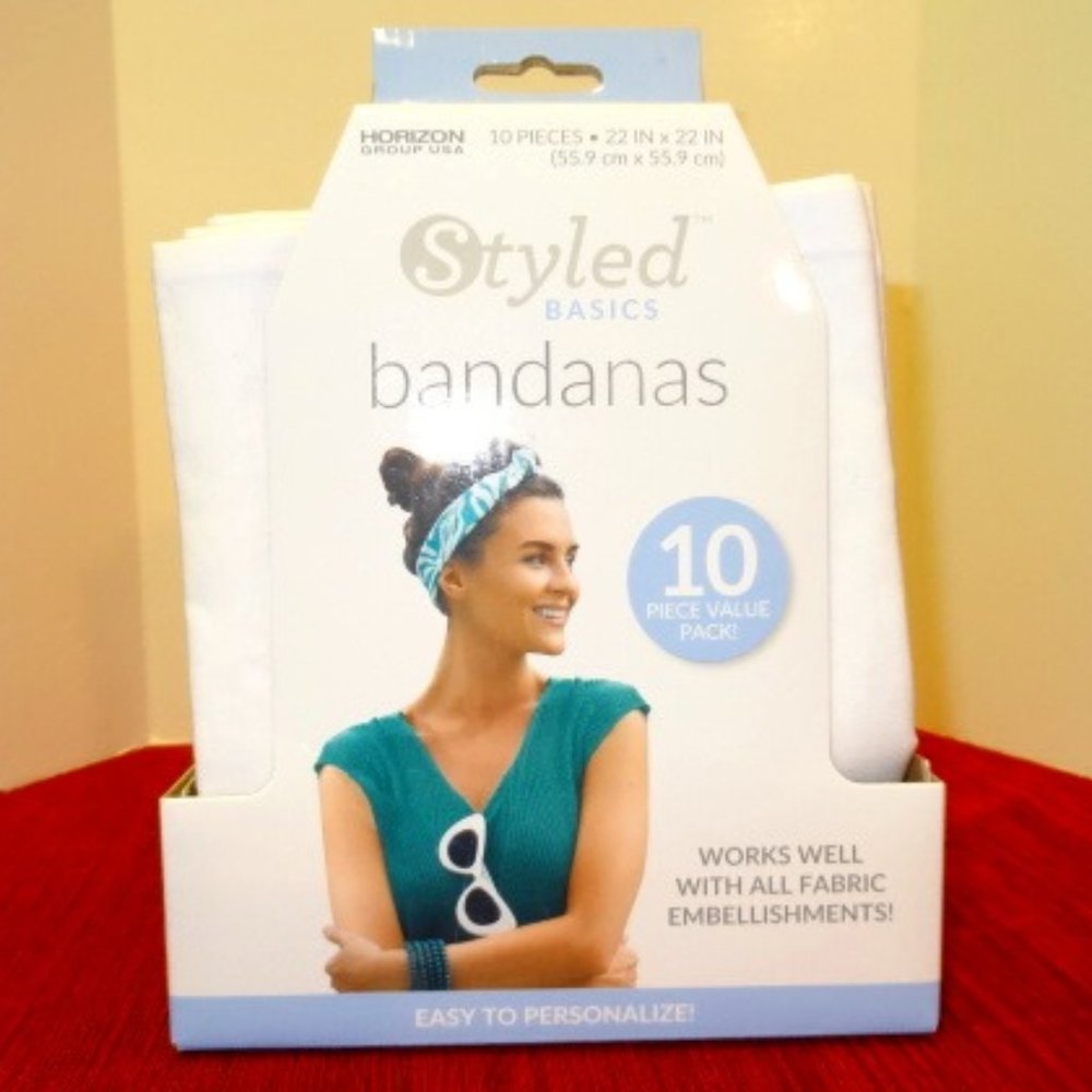 Styled Basics 10 Piece Value Pack of Basic Bandanas